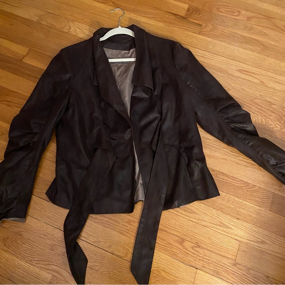 Zara Dark Brown Lined Faux Suede Jacket, size XL